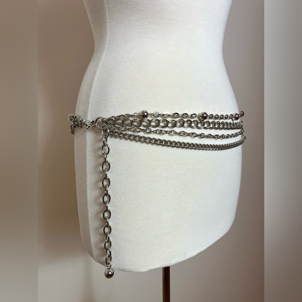 FOUR LAYERED CHAIN METAL BELT